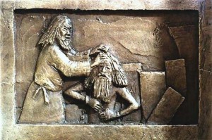 Healing of the Gerasene Demoniac (bronze cross panel)