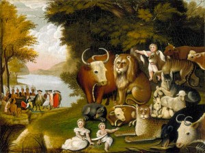 Edward Hicks, American, 1780-1849, The Peaceable Kingdom, about 1833, 