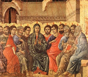 Pentecost - Duccio di Buoninsegna (1308) Tempera on wood. Museo dell'Opera del Duomo, Siena.