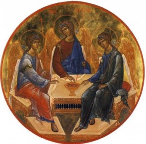 Russian Orthodox icon depicting the Holy Trinity