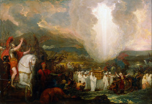 "Joshua and the Children of Israel Crossing the Jordan With the Ark of the Covenant" by Benjamin West, 1800.