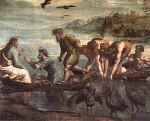 The Miraculous Draught of Fishes, Raphael, 1515. fresco, Victoria and Albert Museum, London.
