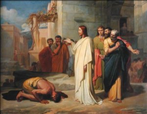 "Jesus Healing the Leper,” Jean-Marie Melchior Doze, 1864
