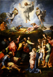 The Transfiguration, by Raphael (1516–20). Tempera on wood, Pinacoteca Vaticana, Vatican City.