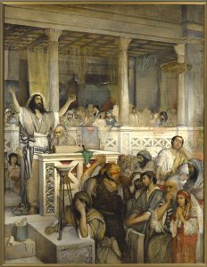 Christ teaching in the synagogue 