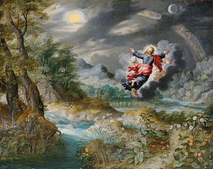 God creating the Sun, the Moon and the Stars in the Firmament